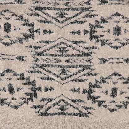 Marks and Spencer Womens Brown Geometric Knit Pullover Jumper Size 14