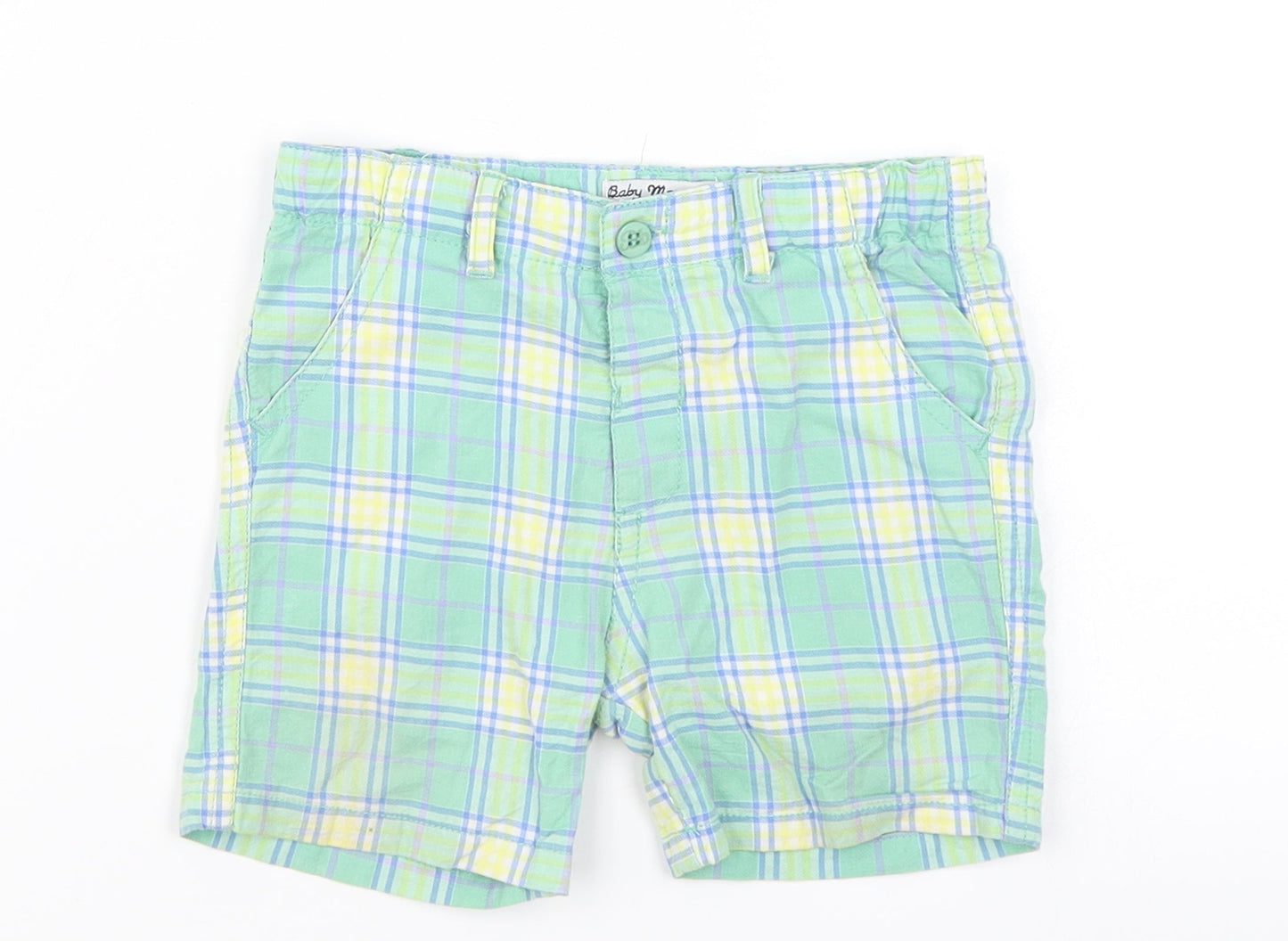 Baby Mayaral Boys Green Plaid  Cropped Trousers Size 18 Months