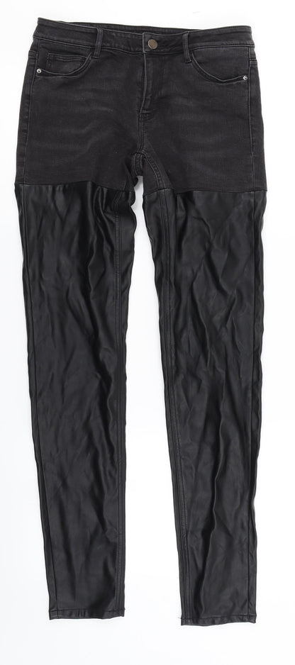 Womens UK Size 10 H&M Regular Fit Skinny Black Jeans