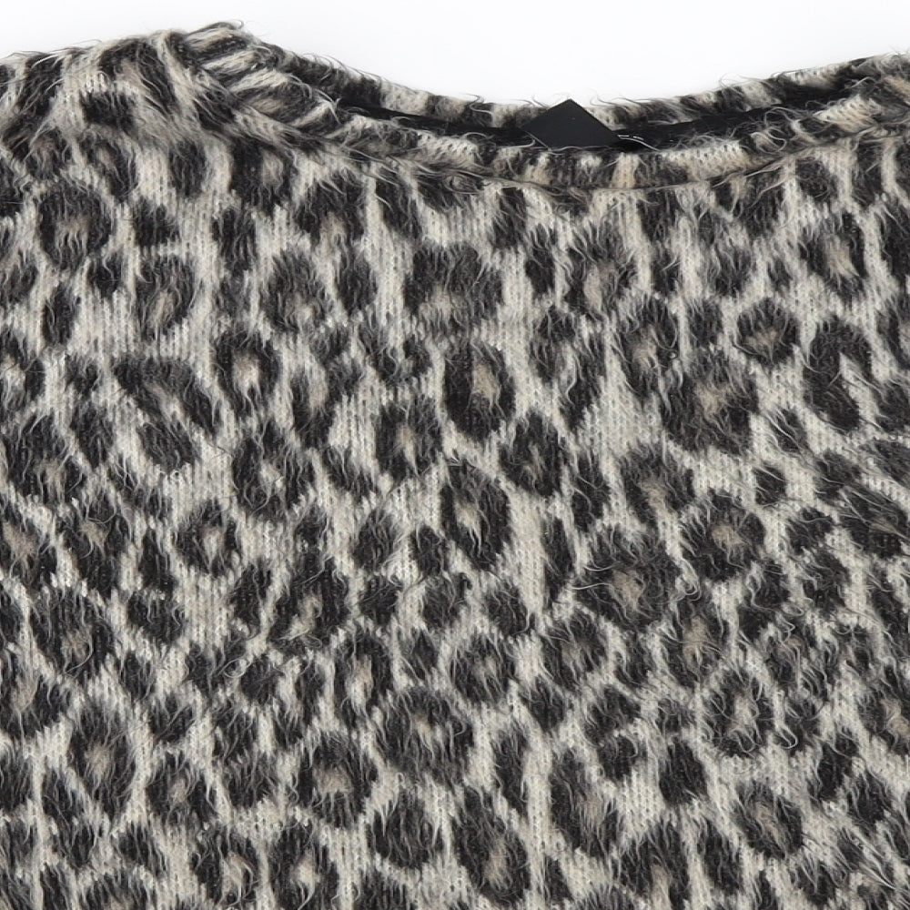 New Look Womens Brown Animal Print  Pullover Jumper Size M
