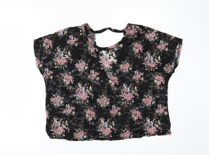 Womens UK Size M Pins & Needles Black Basic T-Shirt