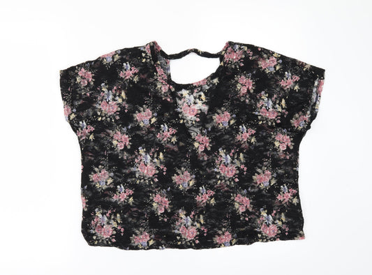 Womens UK Size M Pins & Needles Black Basic T-Shirt
