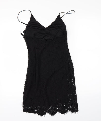 LOVE LIES Womens Black   Mini  Size S  - LACE SHAPED HEM