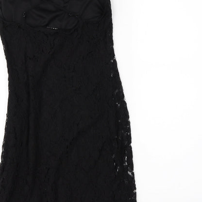 LOVE LIES Womens Black   Mini  Size S  - LACE SHAPED HEM