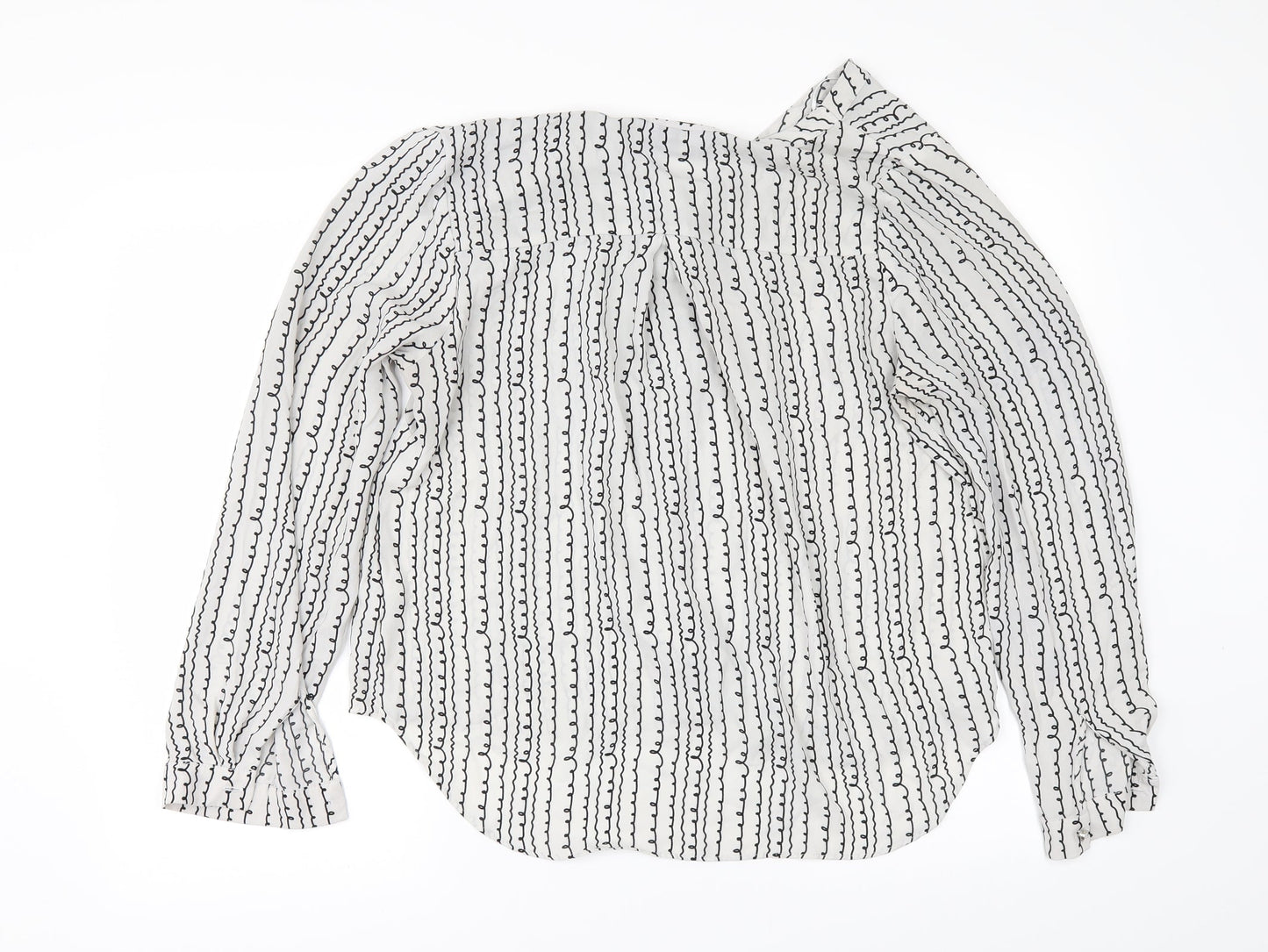 Papaya Womens White Striped  Tunic Blouse Size 14