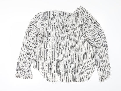 Papaya Womens White Striped  Tunic Blouse Size 14