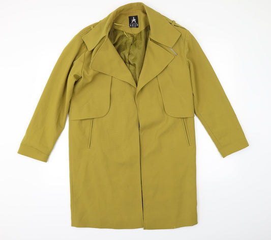 Primark Womens Yellow   Pea Coat Coat Size 6  - Edge to Edge