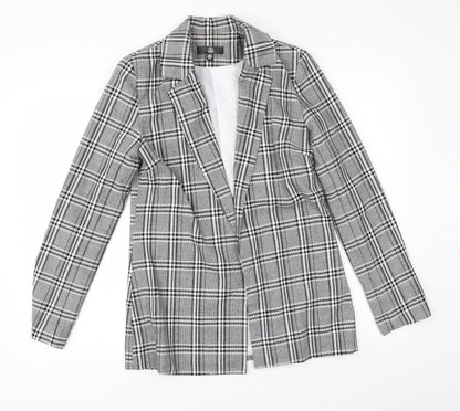 Missguided Womens Black Check  Jacket    - Edge to Edge