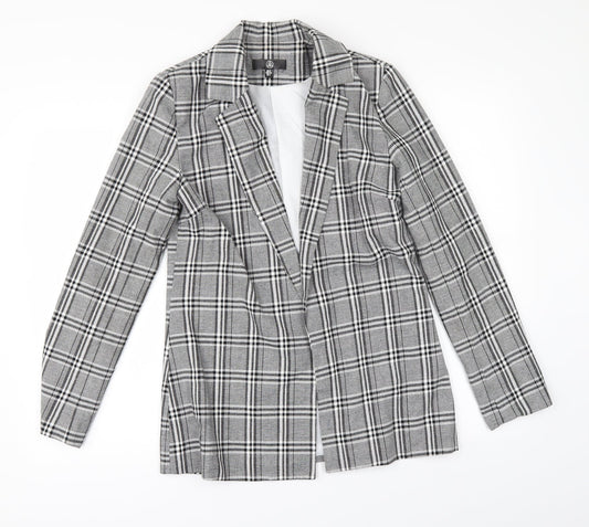 Missguided Womens Black Check  Jacket    - Edge to Edge