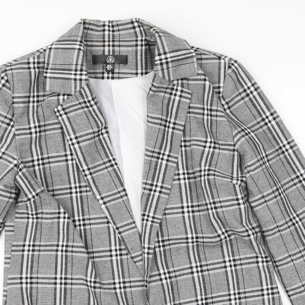 Missguided Womens Black Check  Jacket    - Edge to Edge