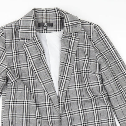 Missguided Womens Black Check  Jacket    - Edge to Edge