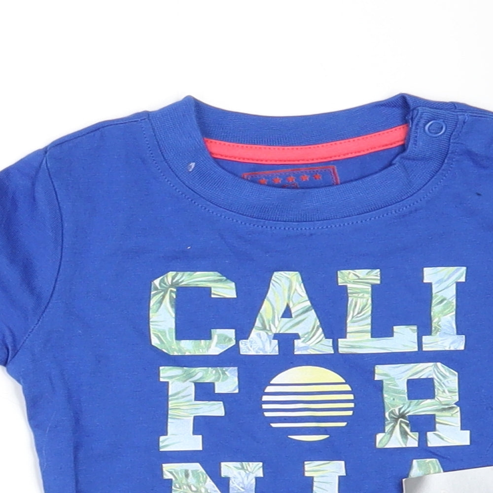 Primark Baby Blue   Basic T-Shirt Size 6-9 Months  - California