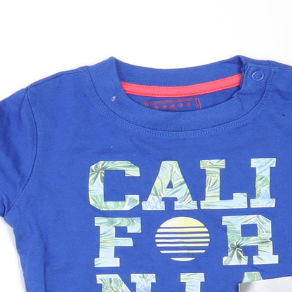 Primark Baby Blue   Basic T-Shirt Size 6-9 Months  - California