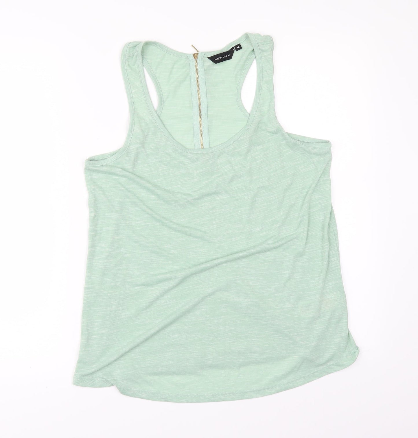 Womens UK Size 14 New Look Green Basic T-Shirt