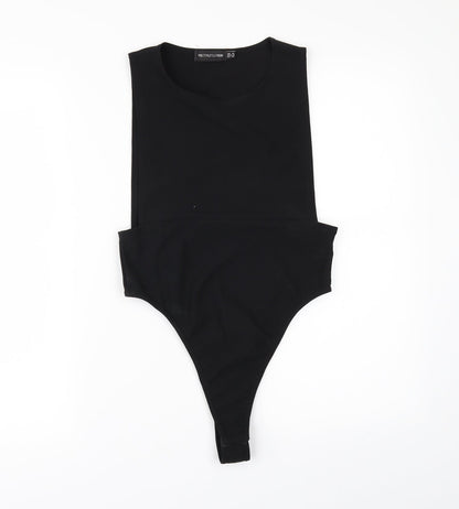 PRETTYLITTLETHING Womens Black   Bodysuit One-Piece Size 10
