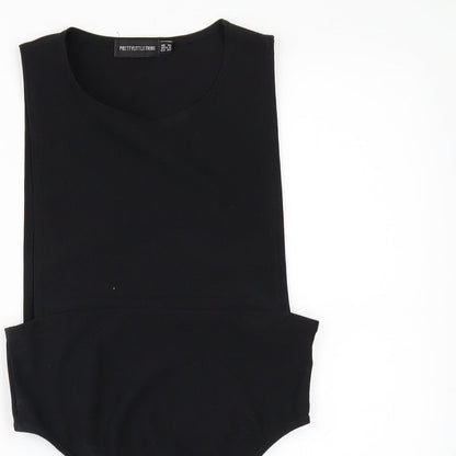 PRETTYLITTLETHING Womens Black   Bodysuit One-Piece Size 10