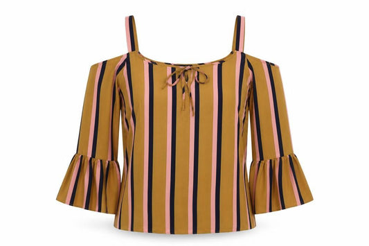 Womens UK Size 12 Matalan Beige Basic Blouse