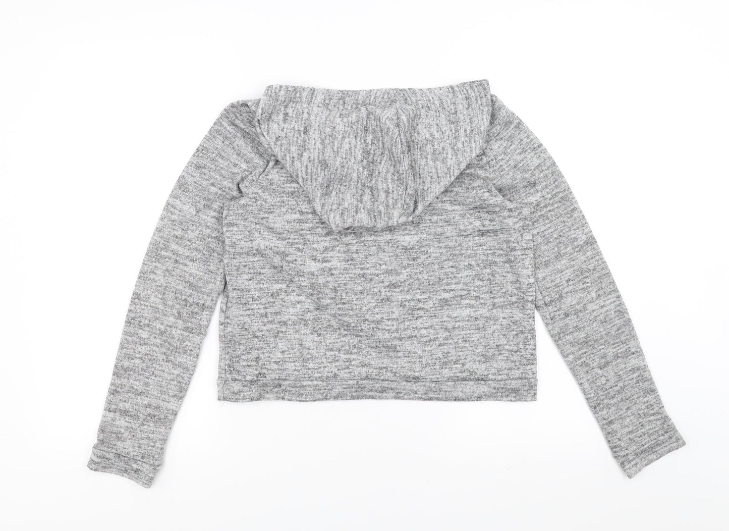 New Look Girls Grey   Pullover Hoodie Size 12-13 Years  - cropped