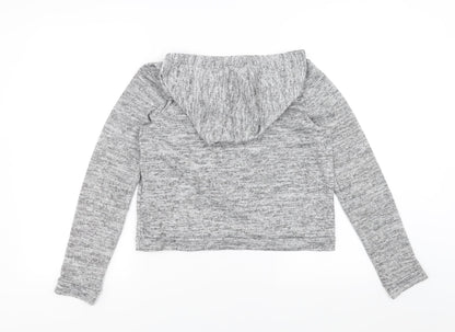 New Look Girls Grey   Pullover Hoodie Size 12-13 Years  - cropped