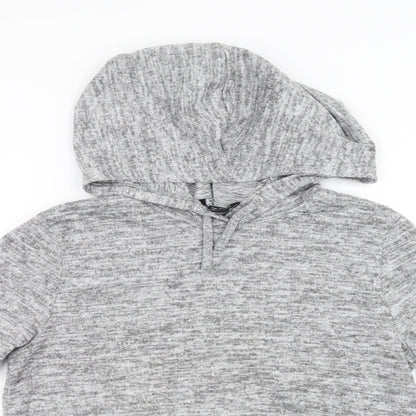 New Look Girls Grey   Pullover Hoodie Size 12-13 Years  - cropped