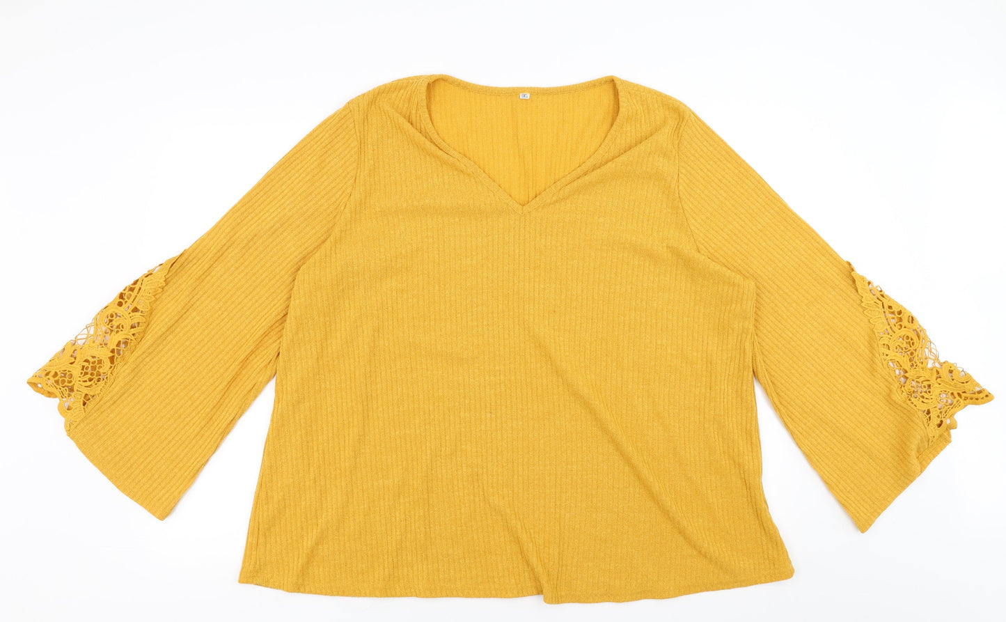 Preworn Womens Yellow   Pullover Jumper Size XL  - Lace Sleeve detail