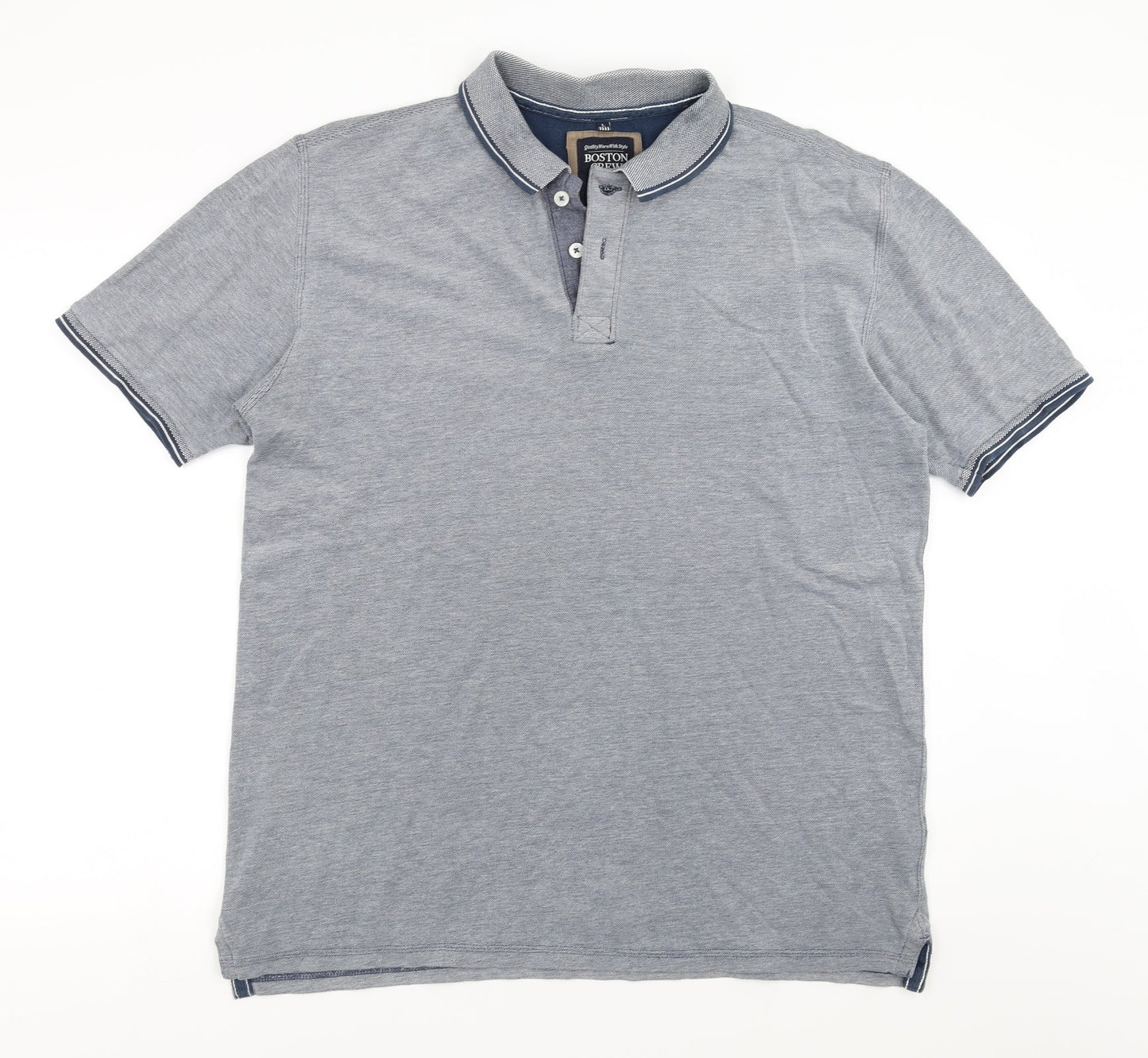 Boston Crew Mens Blue    Polo Size L