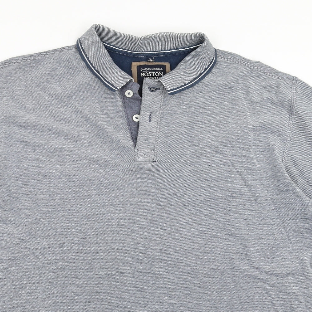 Boston Crew Mens Blue    Polo Size L