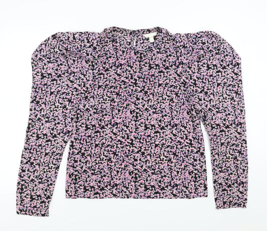 Womens UK Size L H&M Purple Basic Blouse