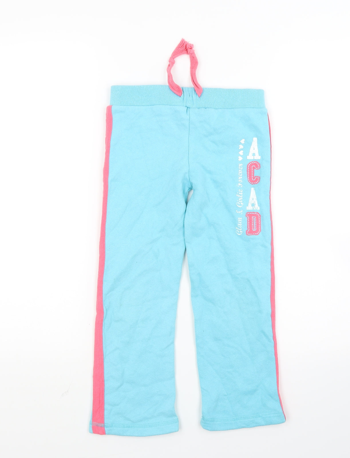 girl2girl Girls Blue Striped Jersey Jogger Trousers Size 5-6 Years