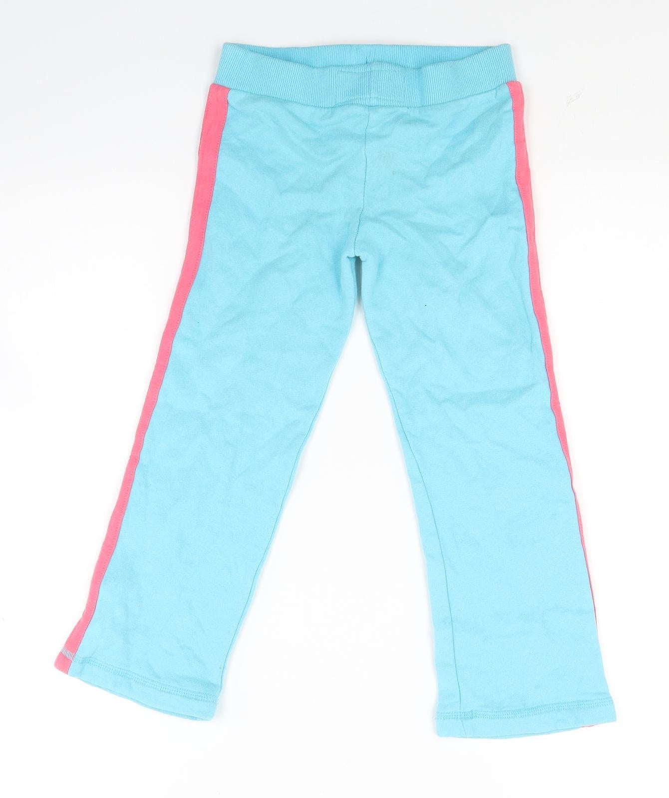 girl2girl Girls Blue Striped Jersey Jogger Trousers Size 5-6 Years