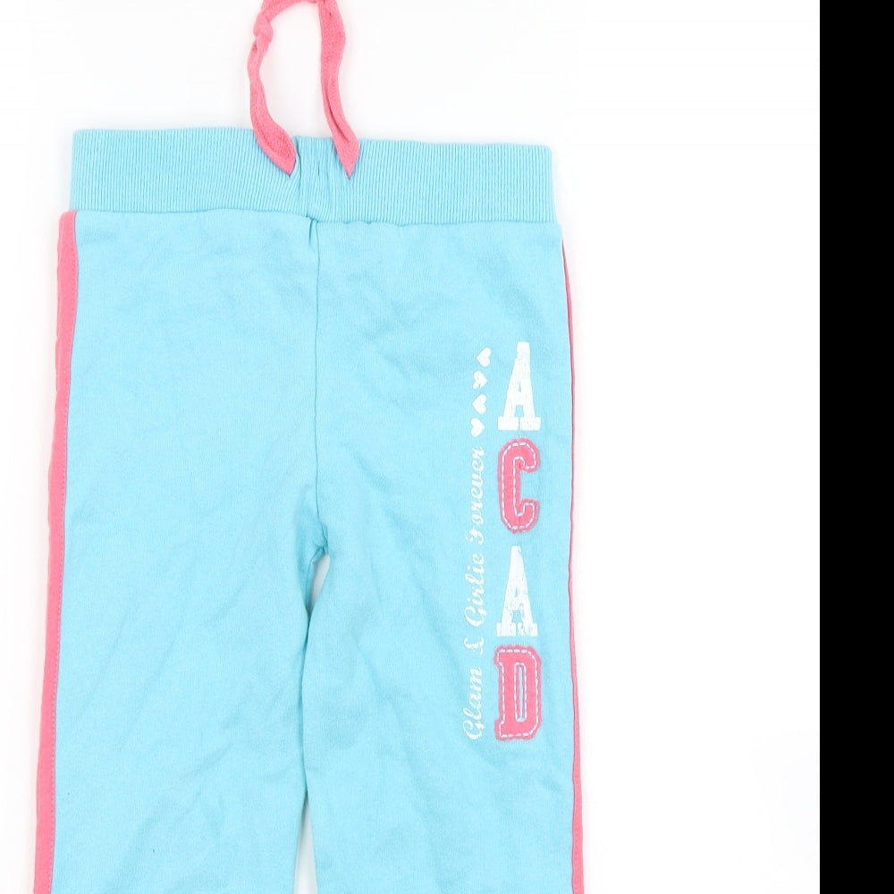 girl2girl Girls Blue Striped Jersey Jogger Trousers Size 5-6 Years