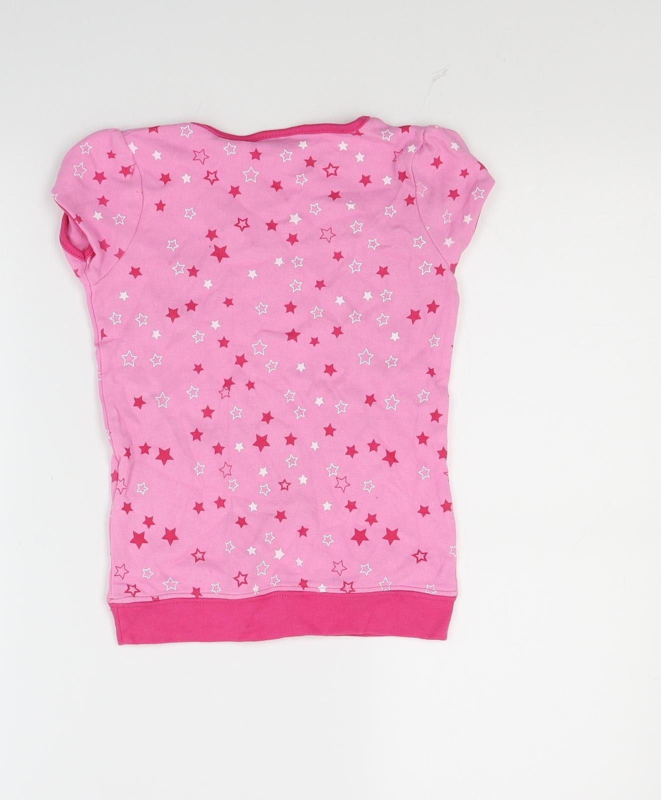 EA Girls Pink  Jersey Basic T-Shirt Size 6-7 Years  - Stars