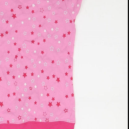EA Girls Pink  Jersey Basic T-Shirt Size 6-7 Years  - Stars