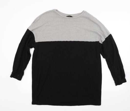 Shien Womens Black  Knit Pullover Jumper Size L