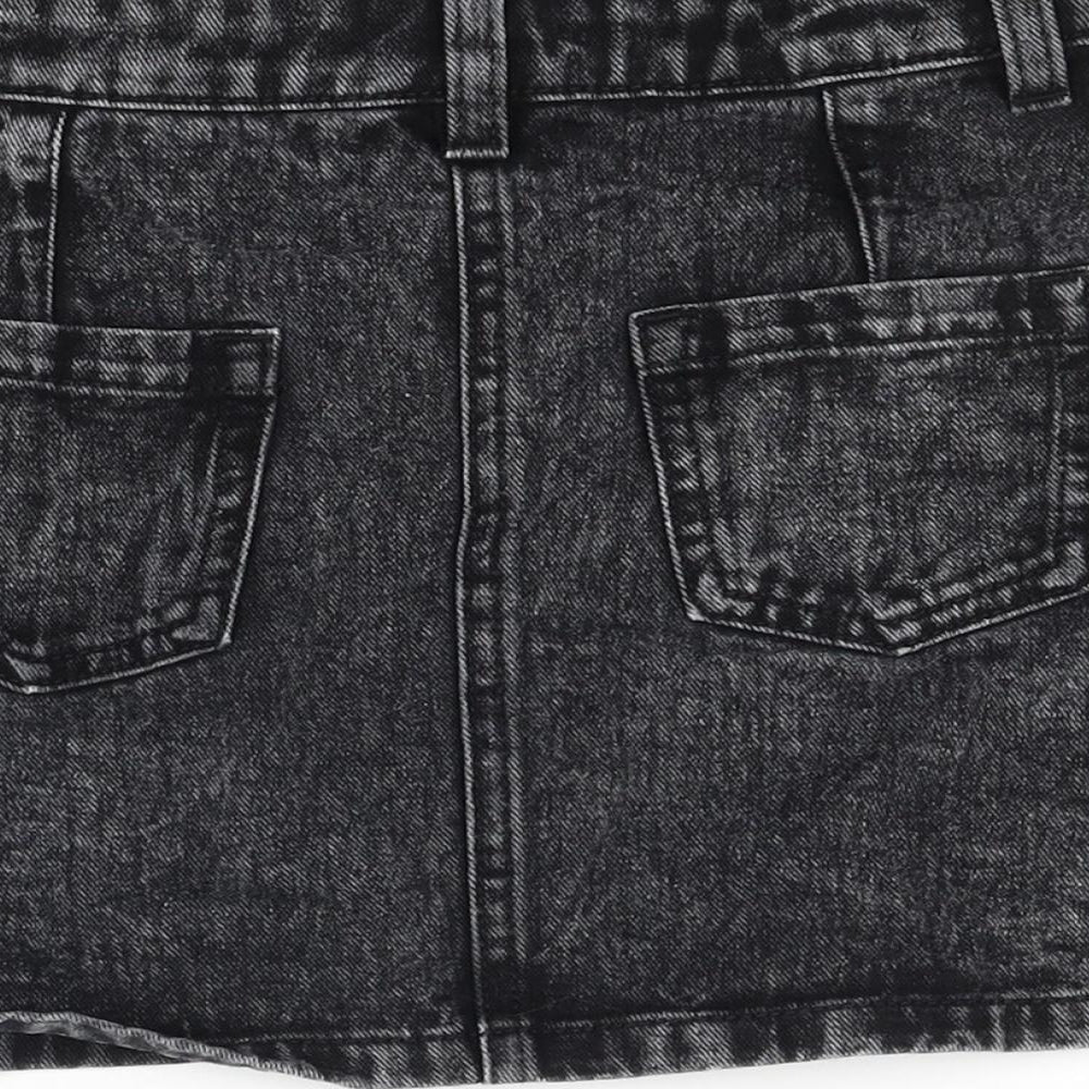 NEXT Girls Black  Denim Mini Skirt Size 7 Years
