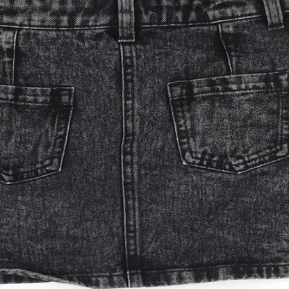 NEXT Girls Black  Denim Mini Skirt Size 7 Years