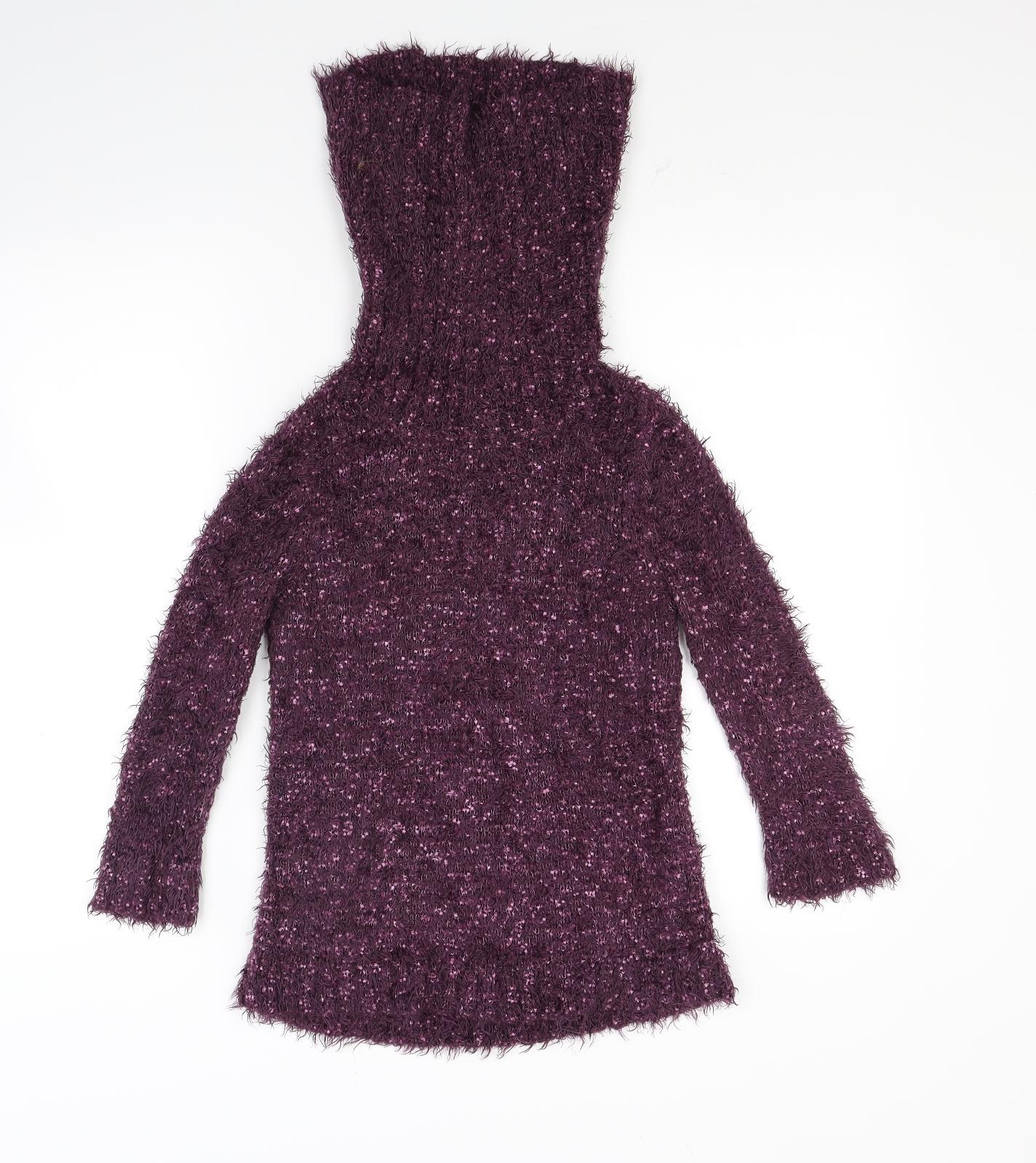 Fabrizio Womens Purple  Knit Pullover Jumper Size M