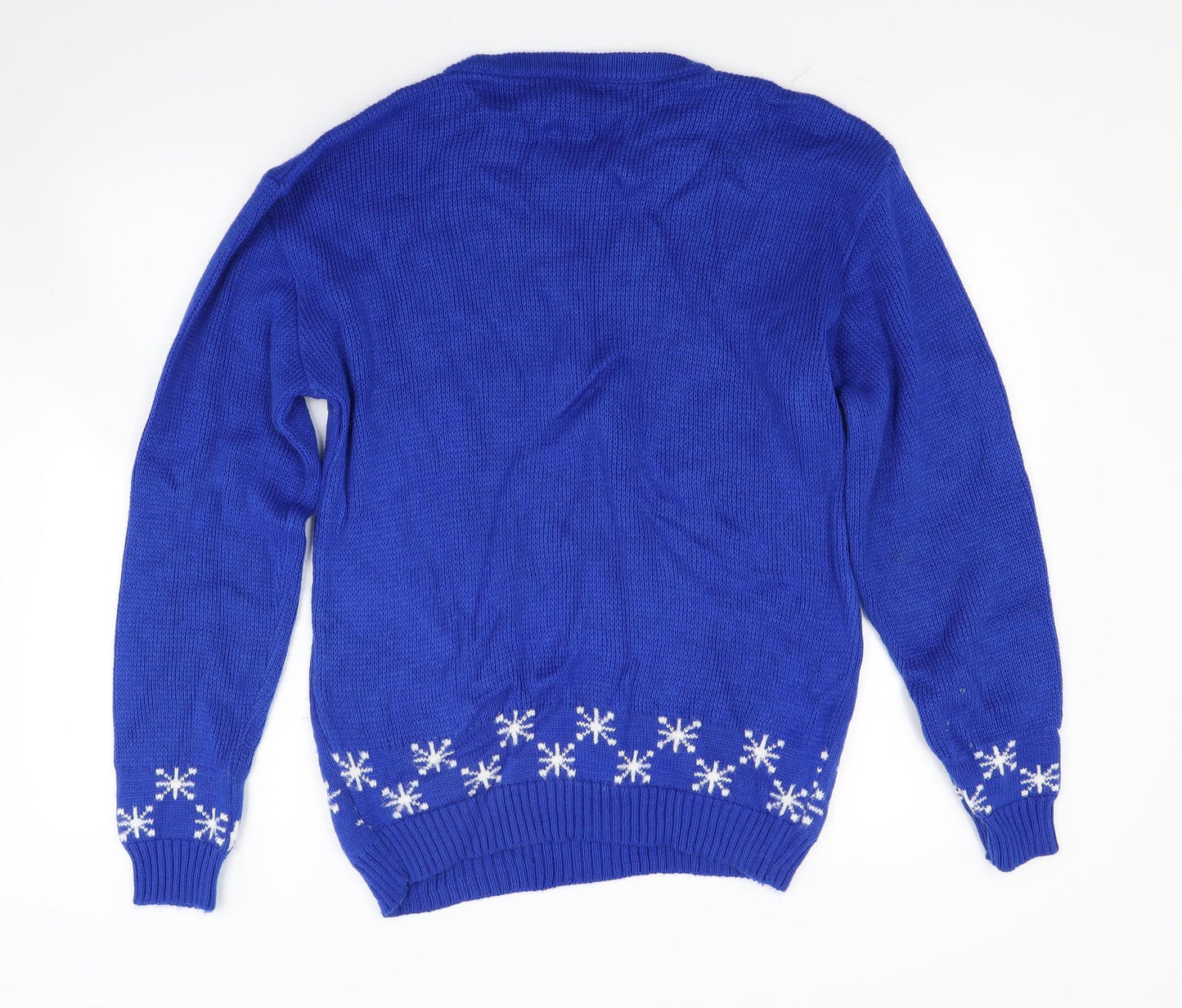 Refinery Mens Blue  Knit Pullover Jumper Size M  - Christmas jumper