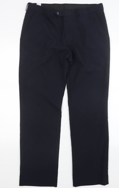Henri Ross Mens Blue   Trousers  Size 34 in L30 in
