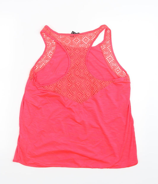 Womens UK Size L New Look Pink Basic Tank