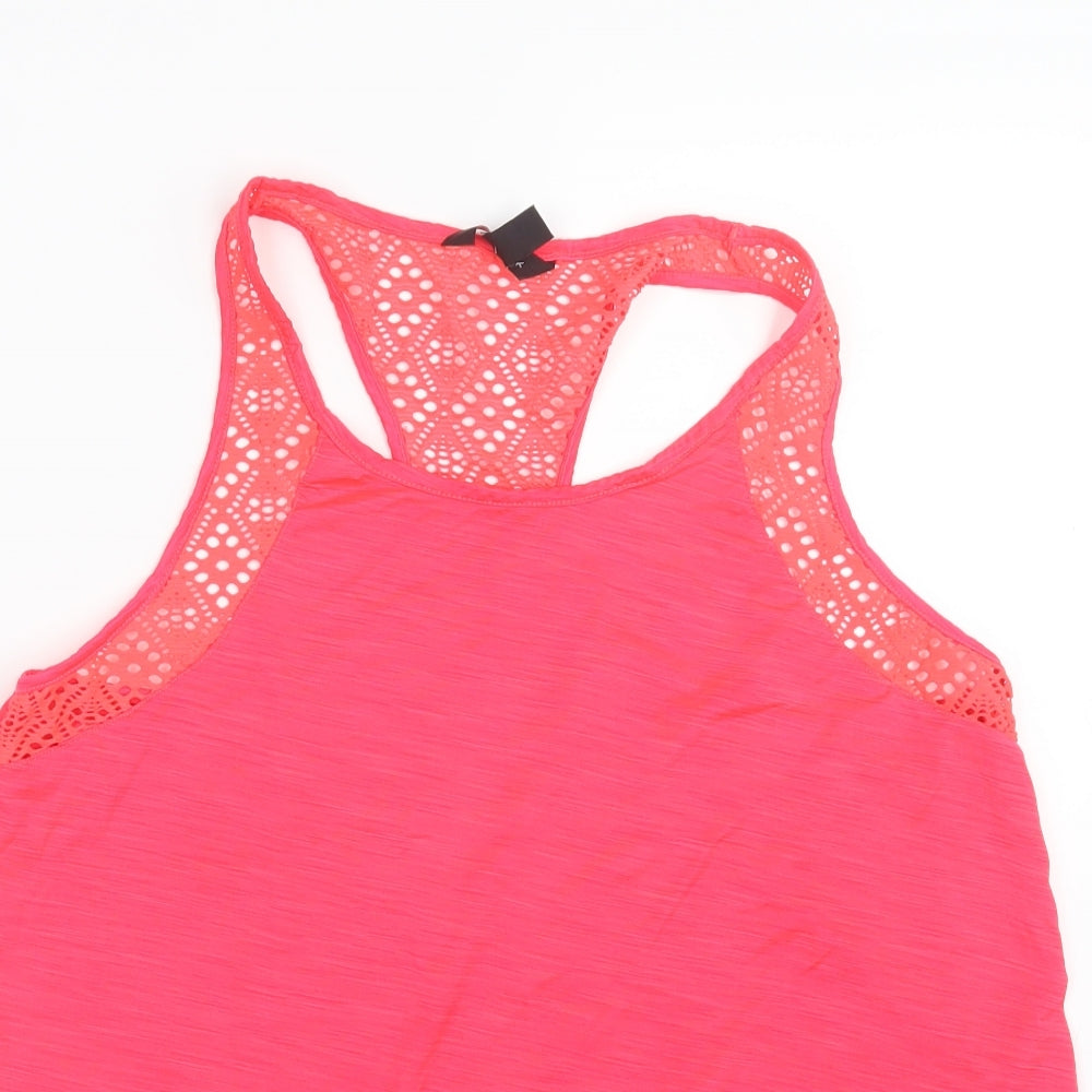 Womens UK Size L New Look Pink Basic Tank