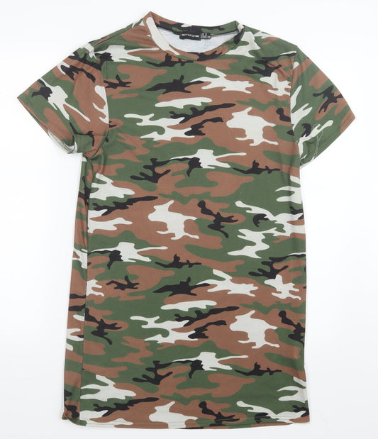 PRETTYLITTLETHING Womens Green Camouflage  Mini  Size 6