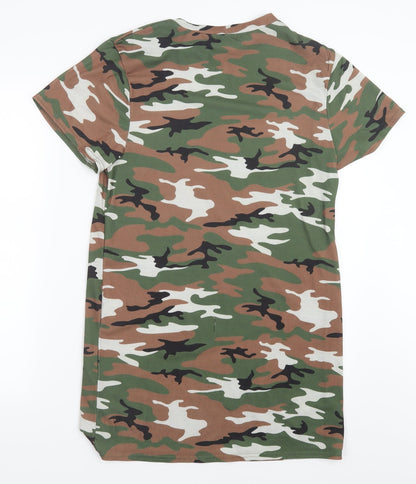 PRETTYLITTLETHING Womens Green Camouflage  Mini  Size 6