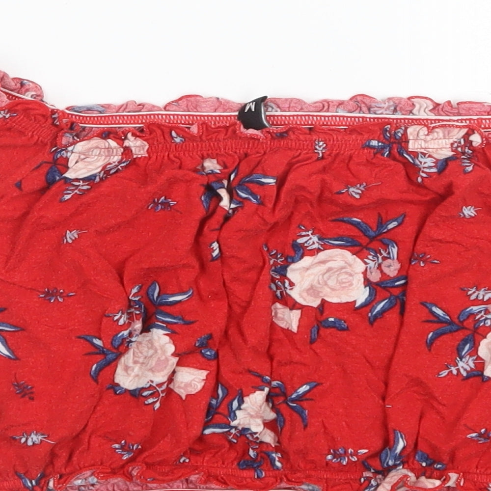 Womens UK Size M Divided by H&M Red Cropped T-Shirt