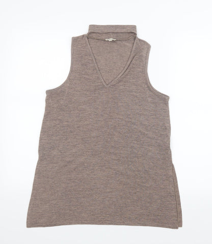 Womens UK Size 10 River Island Beige Basic T-Shirt