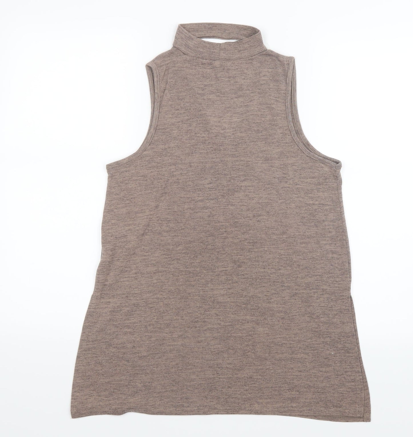 Womens UK Size 10 River Island Beige Basic T-Shirt