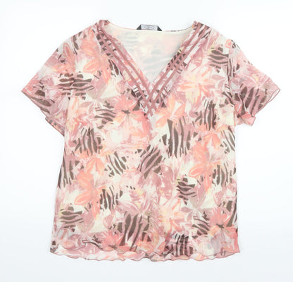 Womens UK Size 16 BM Pink Basic Blouse