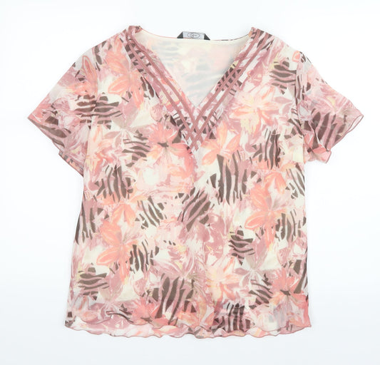 Womens UK Size 16 BM Pink Basic Blouse
