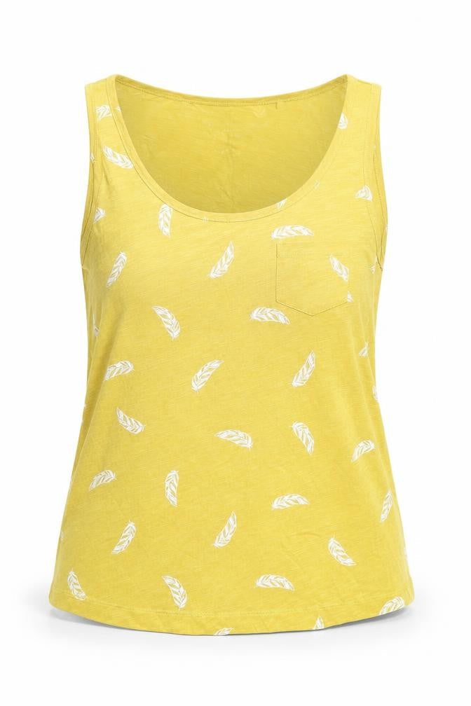 Womens UK Size 12 Principles Yellow Basic Tank