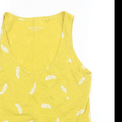 Womens UK Size 12 Principles Yellow Basic Tank